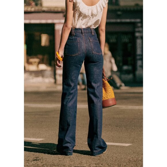 Sezane (Original) 70's Trousers - High Waist Jeans - Picture 2 of 8